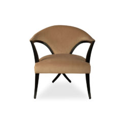 Zelle Upholstered Curved Armchair With Cross Legs