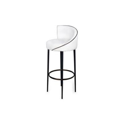 Einar Round Upholstered Bar Chair Side View