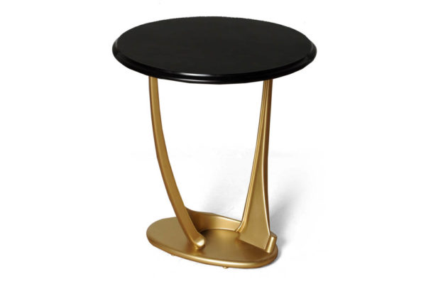 Anita Dark Brown and Gold Circular Side Table