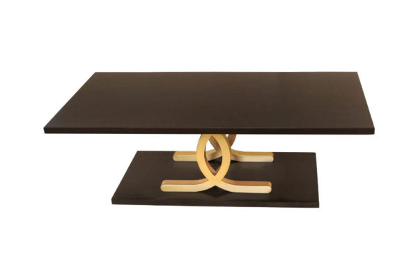 Azaro Brown and Gold Coffee Table Front View