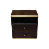 Manu Dark Brown Bedside Table with Drawer and Shelf 1