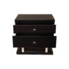 Max Two Drawer Black Wood Bedside Table 6