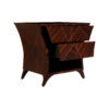 Sahco Dark Brown Curved Bedside Table with Open Shelf 3