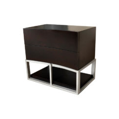 Dusk Two Drawers Wood and Stainless Steel Bedside Table