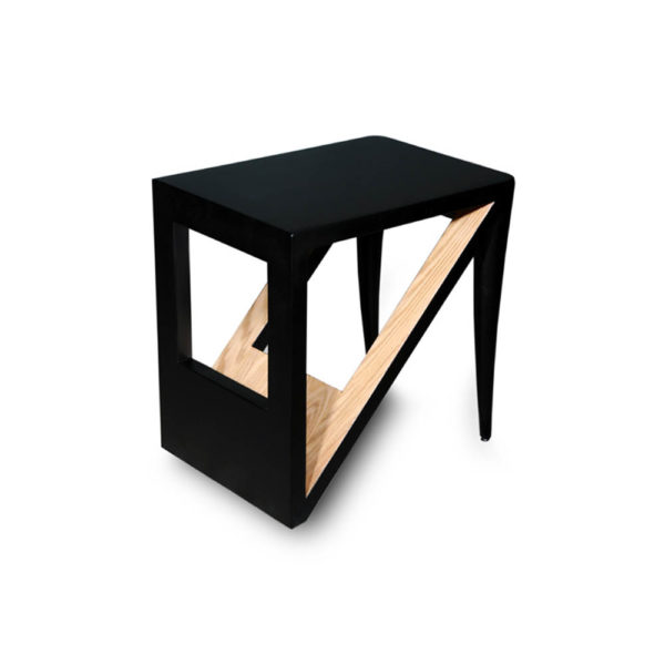Jayden Square Black Lacquer Side Table View