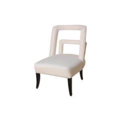 Mario Upholstered Square Armless Accent Chair Side View