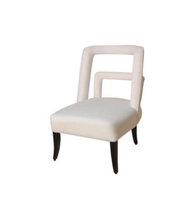 Mario Upholstered Square Armless Accent Chair Side View