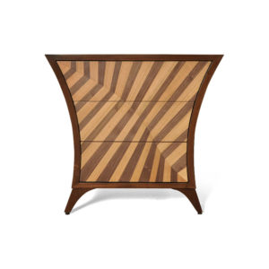 Sahco Curved Brown and Beige Bedside Table Front View
