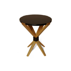 BonBon Dark Brown and Gold Cross Leg Round Side Table