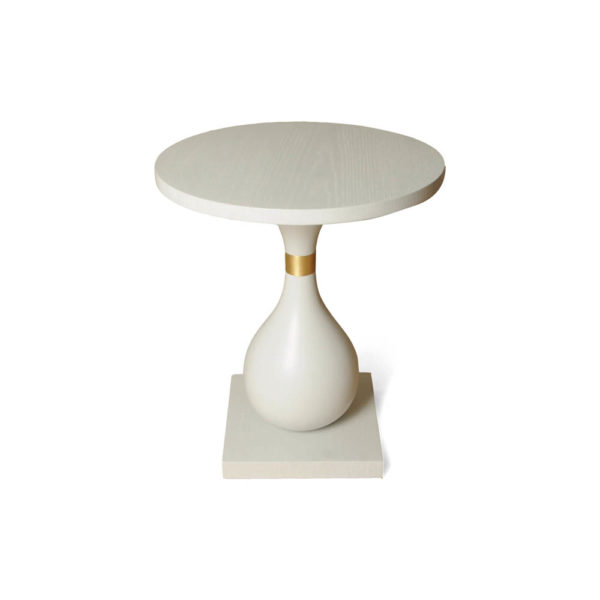 Cinnabar Grey Round Side Table Front View