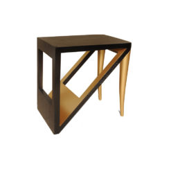 Jayden Dark Brown Square Side Table with Golden Legs
