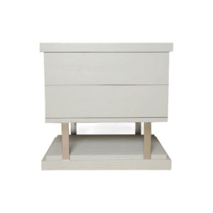 Max Light Grey Bedside Table with Stainless Steel