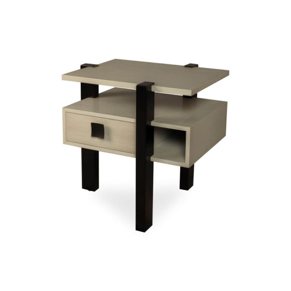 Slava Black and Grey Gloss Bedside Table Top View