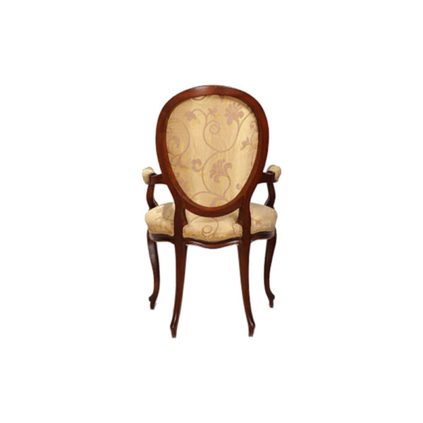 Classical French Style Dining Chairs Upholstered Luxury Fabric Back View
