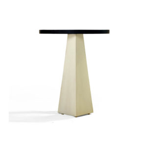 Luca Dark Brown and Cream V Shaped Small Round Side Table View