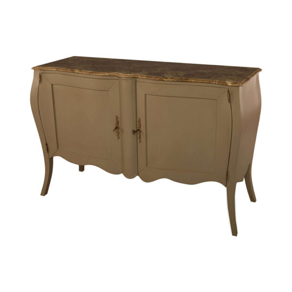 Adagio Beige Wooden with Marble Top Sideboard Side View
