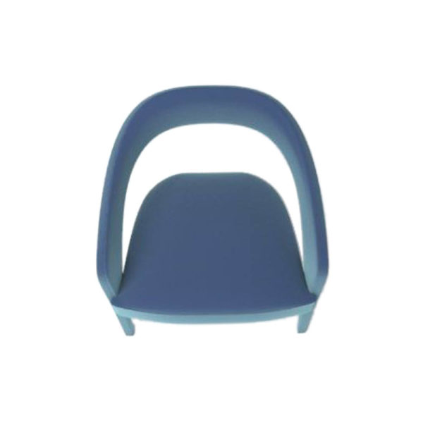 Archy Upholstered Round Back Arm Chair Blue Top View