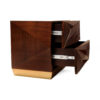 Atlantis Mahogany Brown Bedside Table with Brass Inlay 9