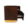 Atlantis Mahogany Brown Bedside Table with Brass Inlay 8