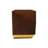 Atlantis Mahogany Brown Bedside Table with Brass Inlay 6