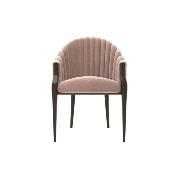 Bogo Upholstered Striped Armchair with Black Legs