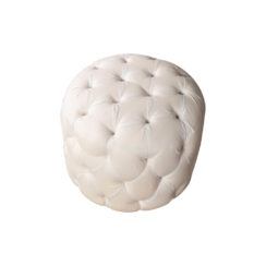 Boho Upholstered Round Tufted Pouf Top View