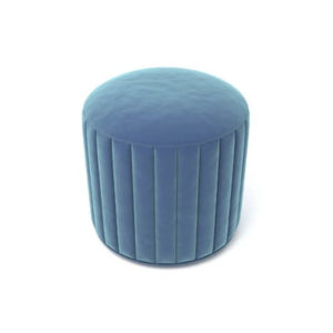 Caren Upholstered Stripped Round Pouf