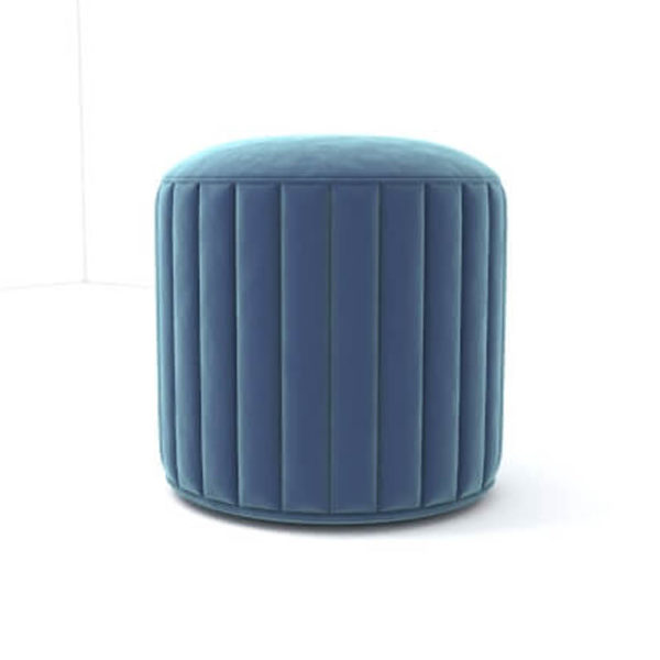 Caren Upholstered Stripped Round Pouf View