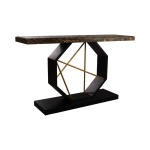 Celina Wood with Marble Brass Console Table Beside View