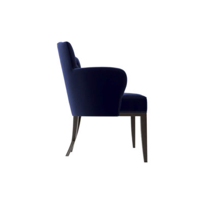 Cross Upholstered Tufted Armchair Right Side View