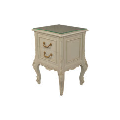 Dixon Wood Light Grey Lacquer Bedside Table Top View