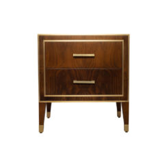 Emma Walnut Bedside Table with Brass Inlay