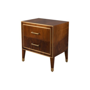 Emma Walnut Bedside Table with Brass Inlay Top View
