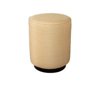 Loren Upholstered Round Pouf with Black Base