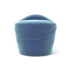 Lovy Round Velvet Turquoise Blue Pouf with Brass Base 11