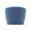 Lovy Round Velvet Turquoise Blue Pouf with Brass Base 10