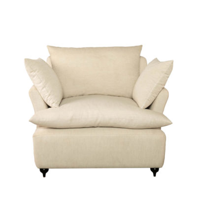 Mars Upholstered Off White Armchair with Cushions