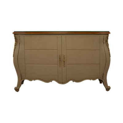 Roux Beige Wooden Sideboard with Glass Top