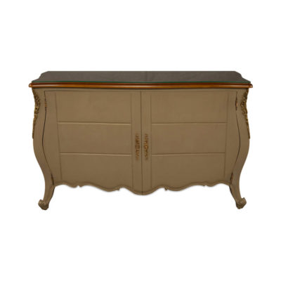 Roux Beige Wooden Sideboard with Glass Top View