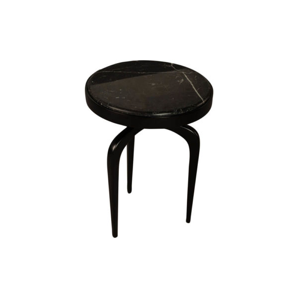 Sasha Black Wood with Marble Top Side Table Top View