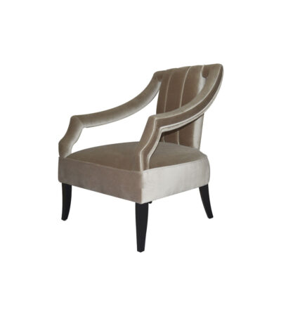 Shelley Upholstered Dark Grey Armchair with Black Wood Legs