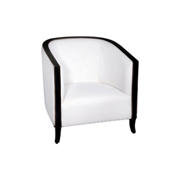 Theo Upholstered with Wooden Frame Armchair Side View
