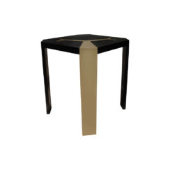Tree Square Wood Side Table with Stainless Steel Corner Top View