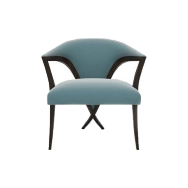 Zelle Upholstered Curved Arm Chair with Cross Legs