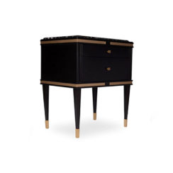Arabelle 2 Drawers with Brass and Marble Bedside Table View