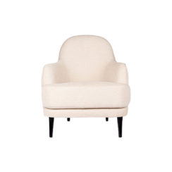 Declan Upholstered Highbacked Off White Armchair