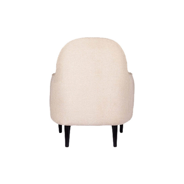 Declan Upholstered Highbacked Off White Armchair Back View