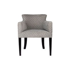 Eaton Upholstered Curved Grey Fabric Armchair