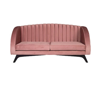 Jennifer Upholstered Striped Blush Velvet Sofa