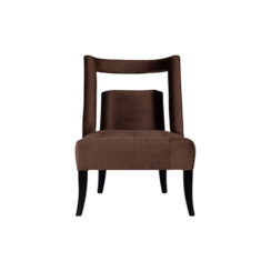 Mara Upholstered Tufted Brown Accent Chair